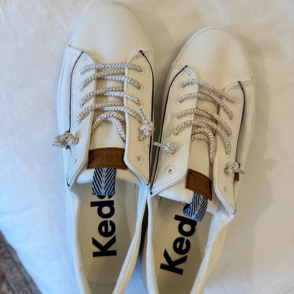 Keds Cream Canvas Sneakers with laces slip ons